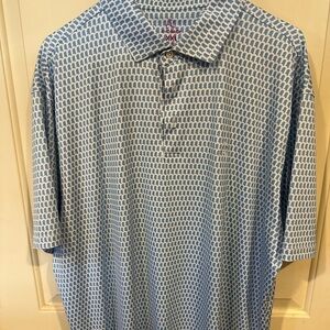 Rhoback S/S Performance Polo Shirt - 2XL Blue stripes- Light blue (MS)